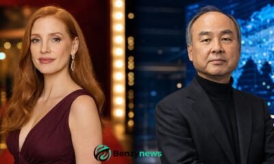 Jessica Chastain and Masayoshi Son